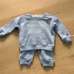 Baby blue champion sweatsuit set